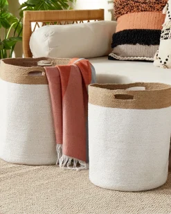 Set di 2 cestini KARDH Cotone Bianco