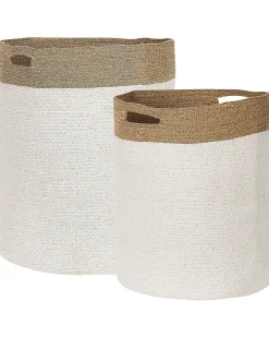 Set di 2 cestini KARDH Cotone Bianco