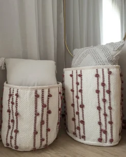 Set di 2 cestini KHEL Cotone Beige
