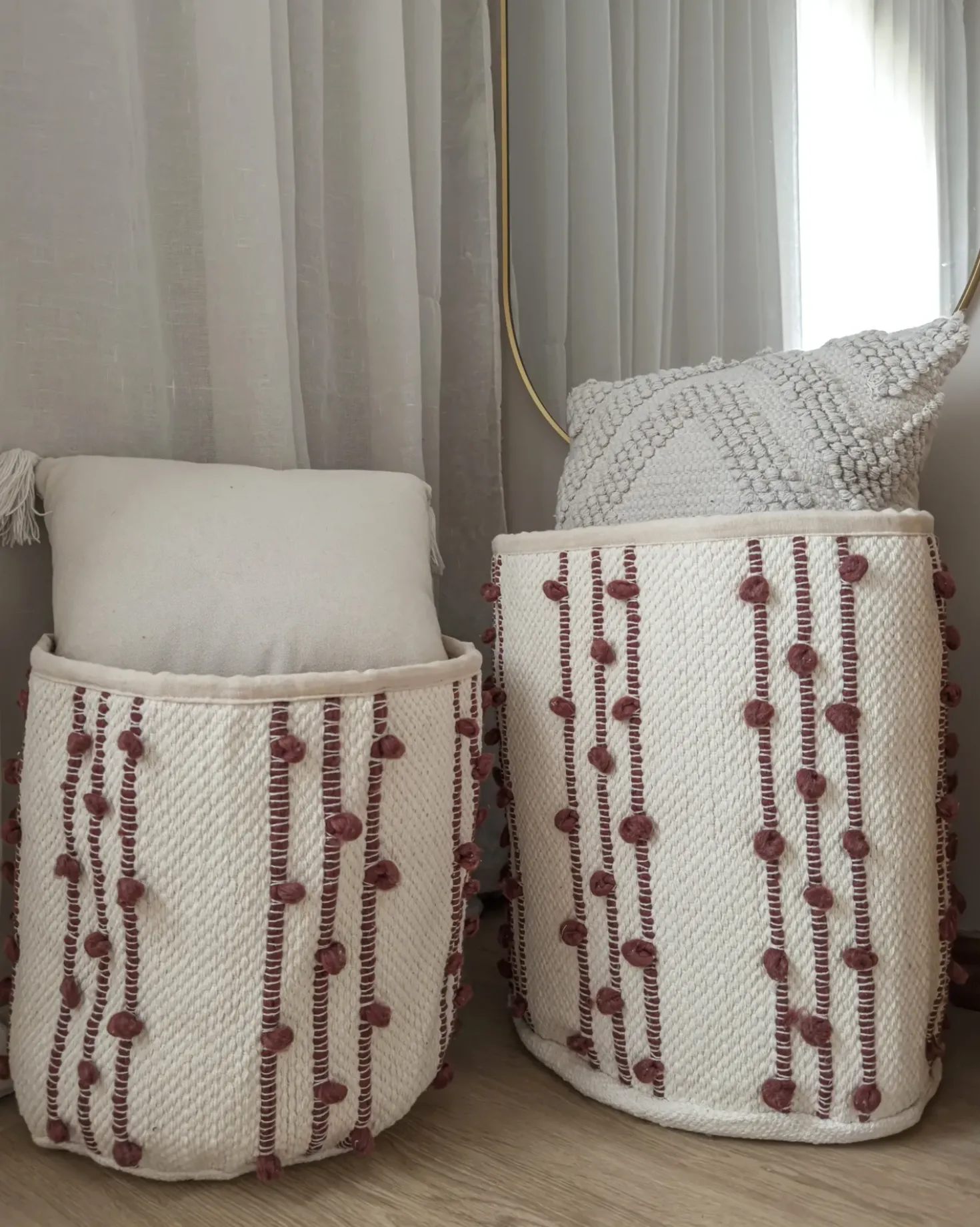 Set di 2 cestini KHEL Cotone Beige