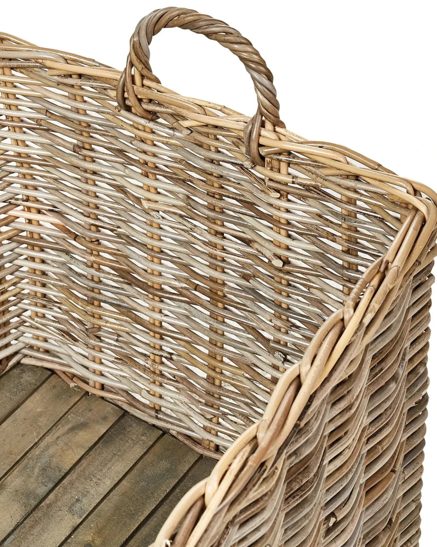Set di 2 cestini KITIM con ruote Rattan Naturale