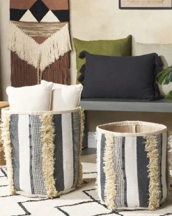 Set di 2 cestini KOTKAI Cotone Grigio