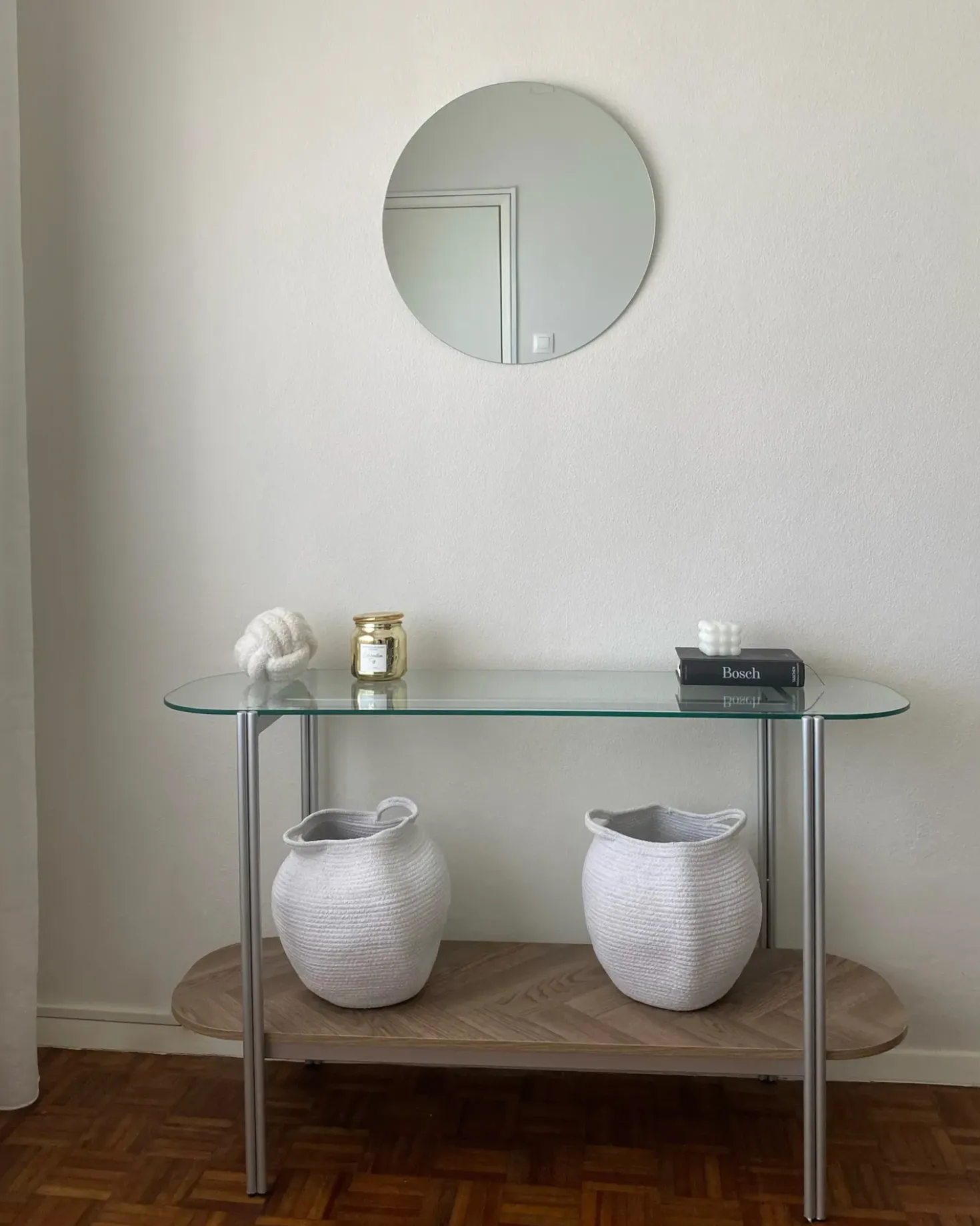 Set di 2 cestini PANJGUR Cotone Bianco