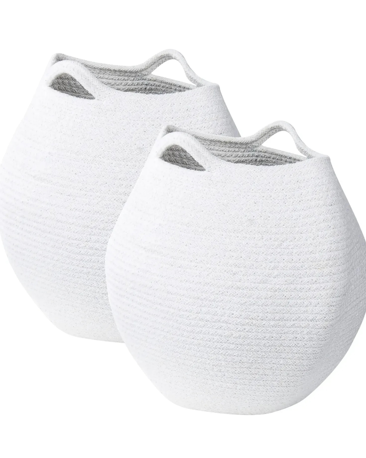 Set di 2 cestini PANJGUR Cotone Bianco
