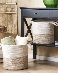 Set di 2 cestini PAZHA Cotone Beige
