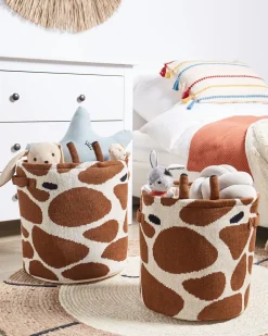 Set di 2 cestini per bambini Giraffa POMANG Cotone Marrone