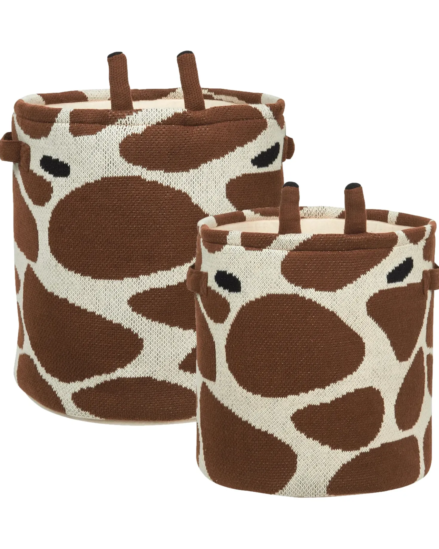 Set di 2 cestini per bambini Giraffa POMANG Cotone Marrone