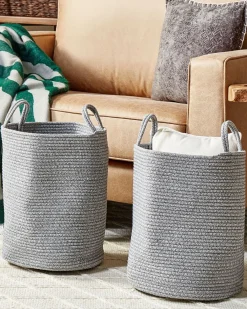 Set di 2 cestini SARYK Cotone Grigio