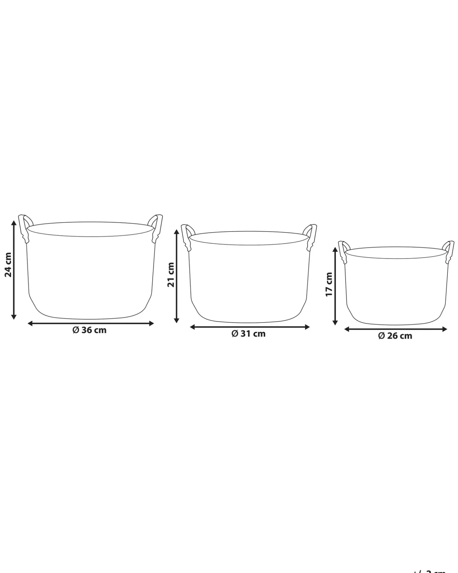 Set di 3 cestini SAYJAR Alghe marine Naturale