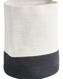 Set di 2 cestini SILOPI Cotone Bianco/Grigio scuro