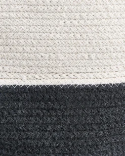 Set di 2 cestini SILOPI Cotone Bianco/Grigio scuro
