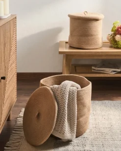 Set di 2 cestini SILOPI Cotone Beige