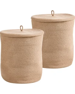 Set di 2 cestini SILOPI Cotone Beige