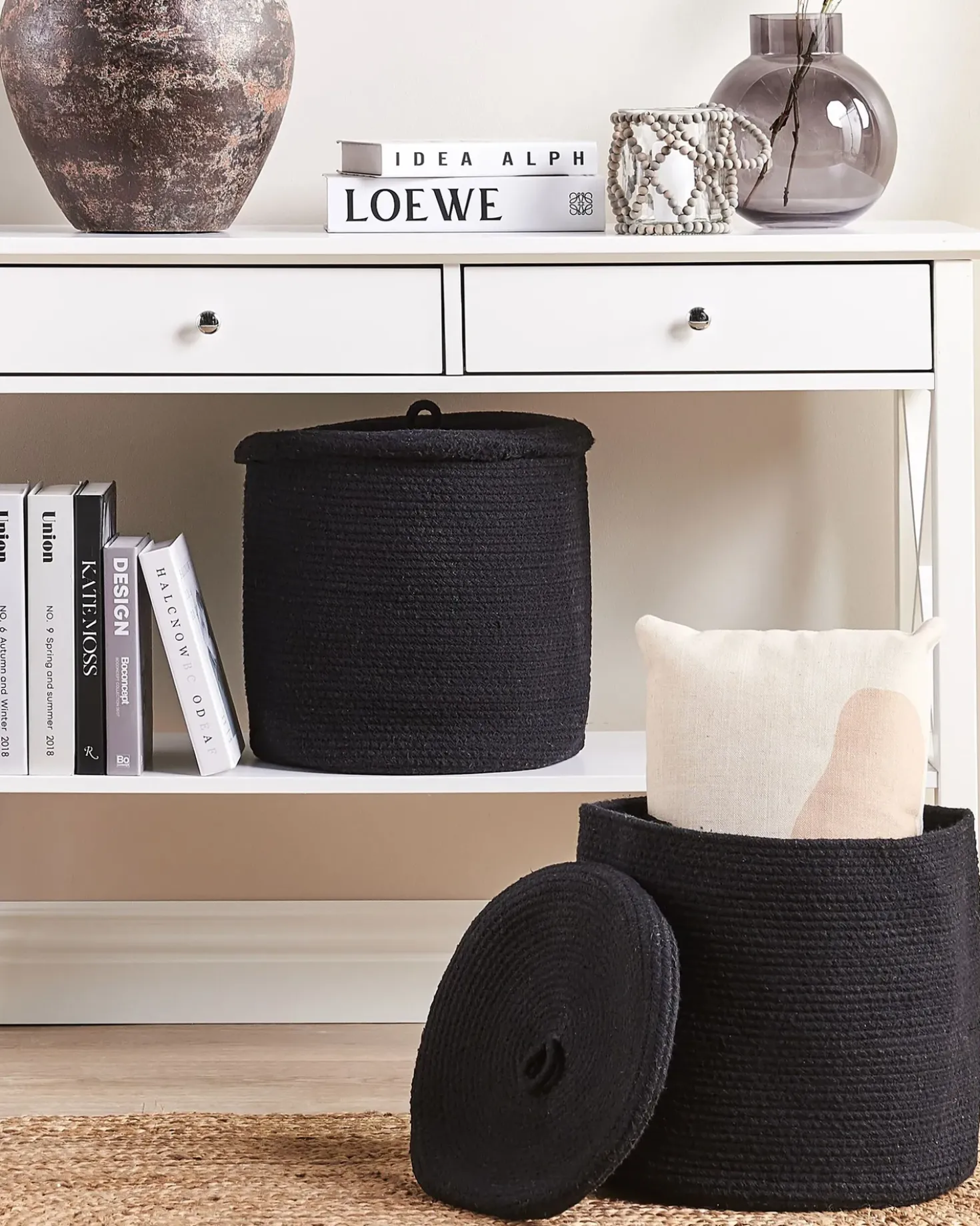 Set di 2 cestini SILOPI Cotone Nero
