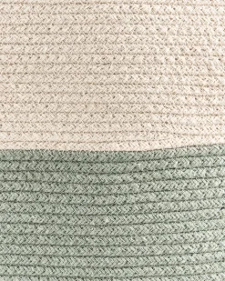 Set di 2 cestini SILOPI Cotone Beige chiaro/Verde