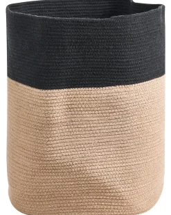 Set di 2 cestini SILOPI Cotone Nero/Beige