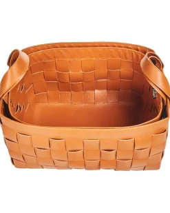 Set di 2 cestini SIPPAR Pelle sintetica Marrone dorato