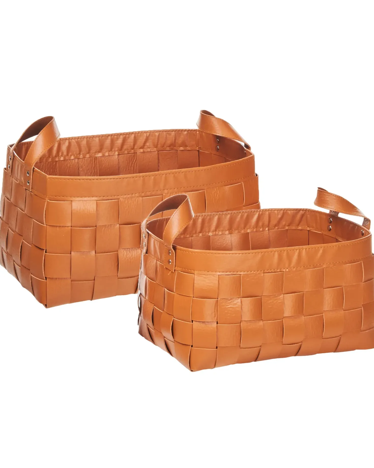 Set di 2 cestini SIPPAR Pelle sintetica Marrone dorato