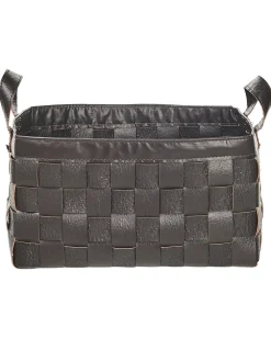 Set di 2 cestini SIPPAR Pelle sintetica Marrone scuro