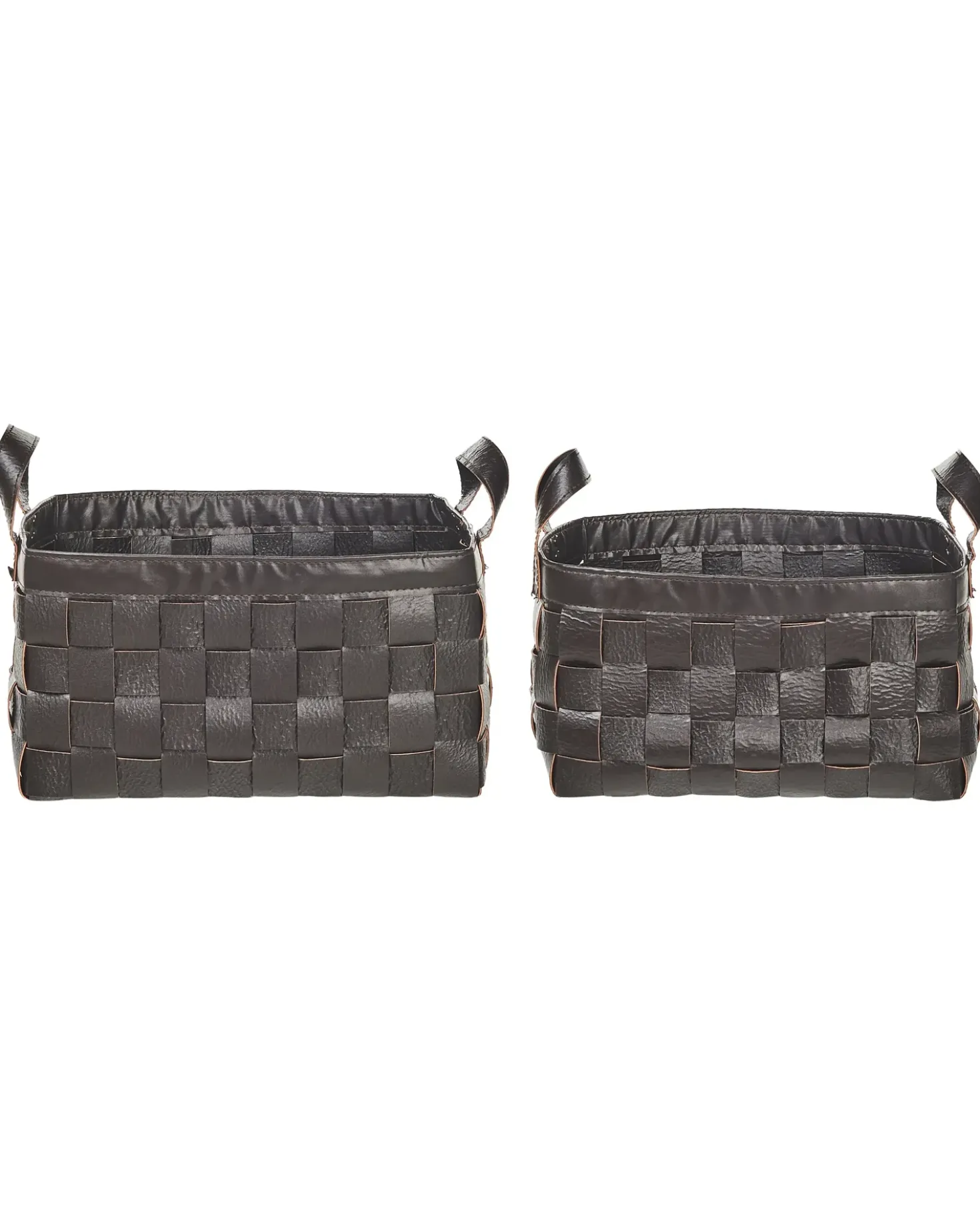 Set di 2 cestini SIPPAR Pelle sintetica Marrone scuro
