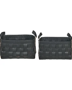 Set di 2 cestini SIPPAR Pelle sintetica Nero