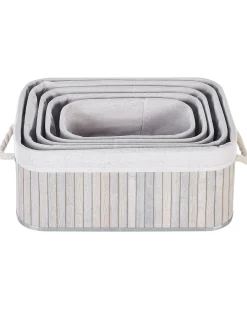 Set di 5 cestini TALPE Bambù Grigio