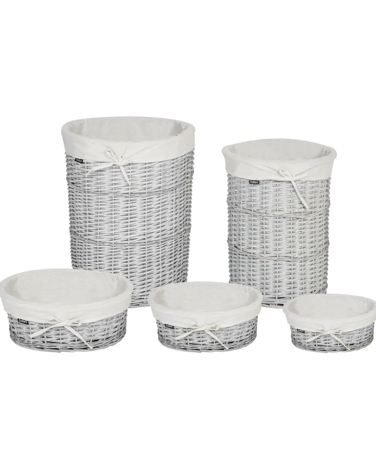 Set di 5 cestini VAKARI Legno di salice Bianco 55/89 L