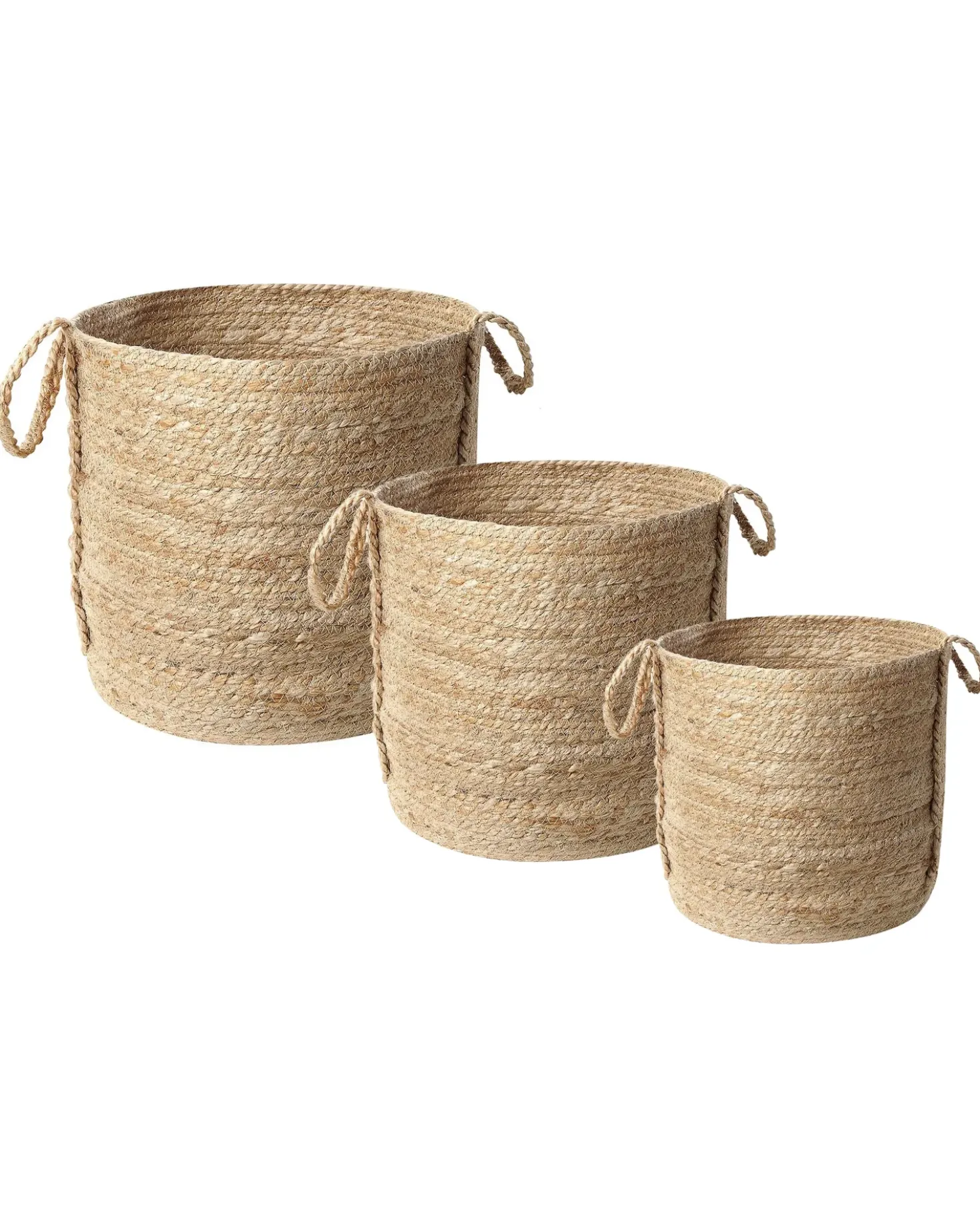 Set di 3 cestini WADH Iuta Naturale