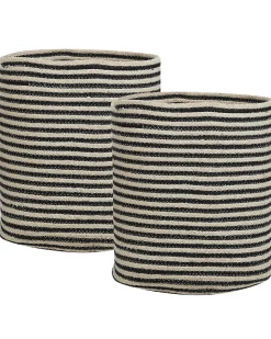 Set di 2 cestini YERKOY Cotone Nero