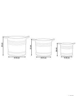 Set di 3 cestini ZHOB Iuta Naturale