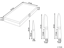 Set di 3 coltelli Acciaio Damasco KASHIWA Marrone