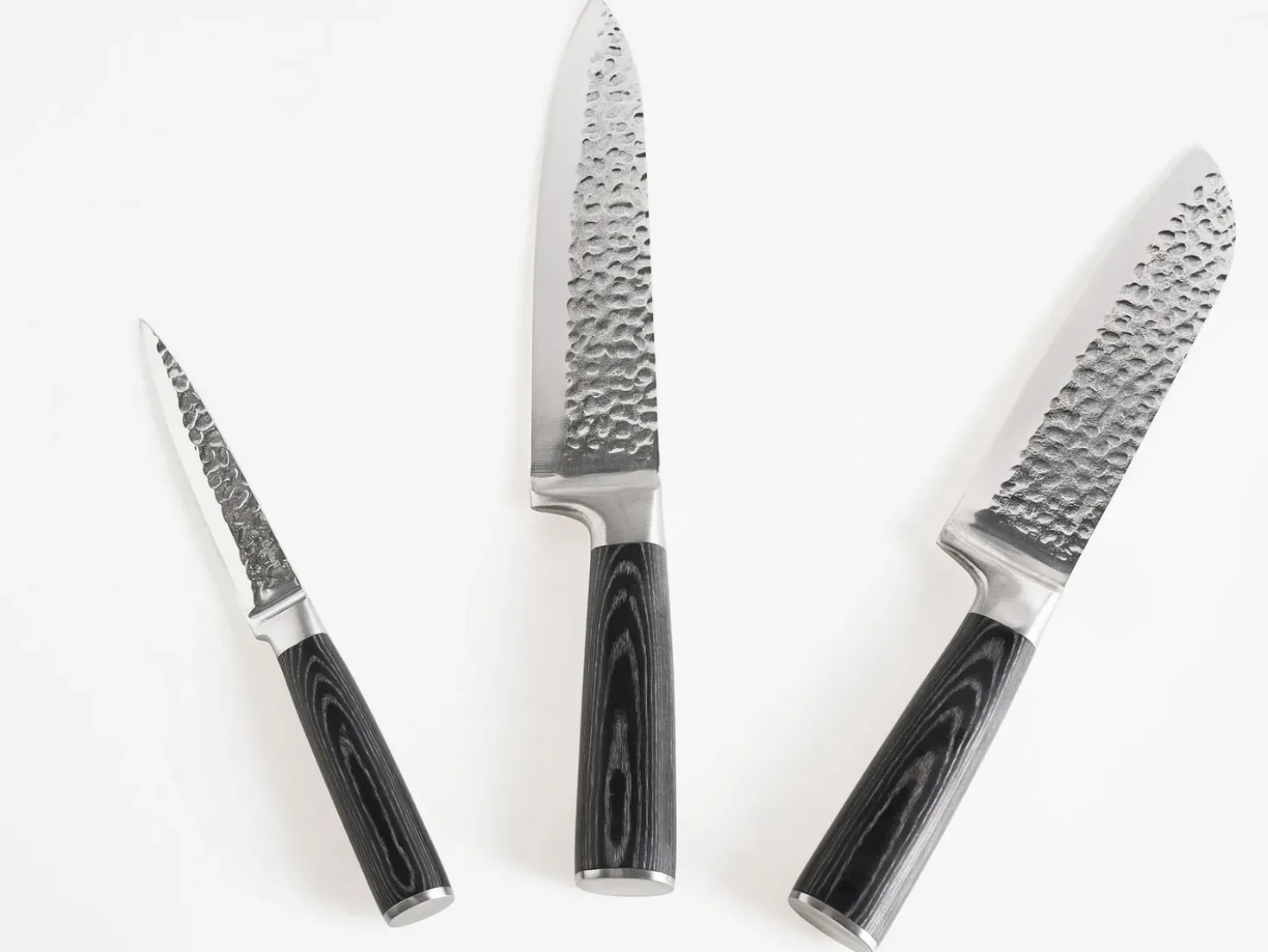 Set di 3 coltelli Acciaio Damasco KASHIWA Nero