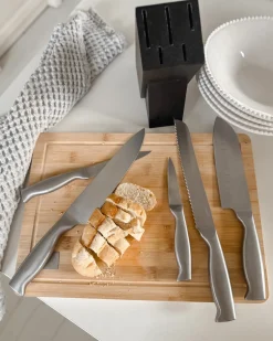 Set di 5 coltelli con ceppo MASHIKO Argento