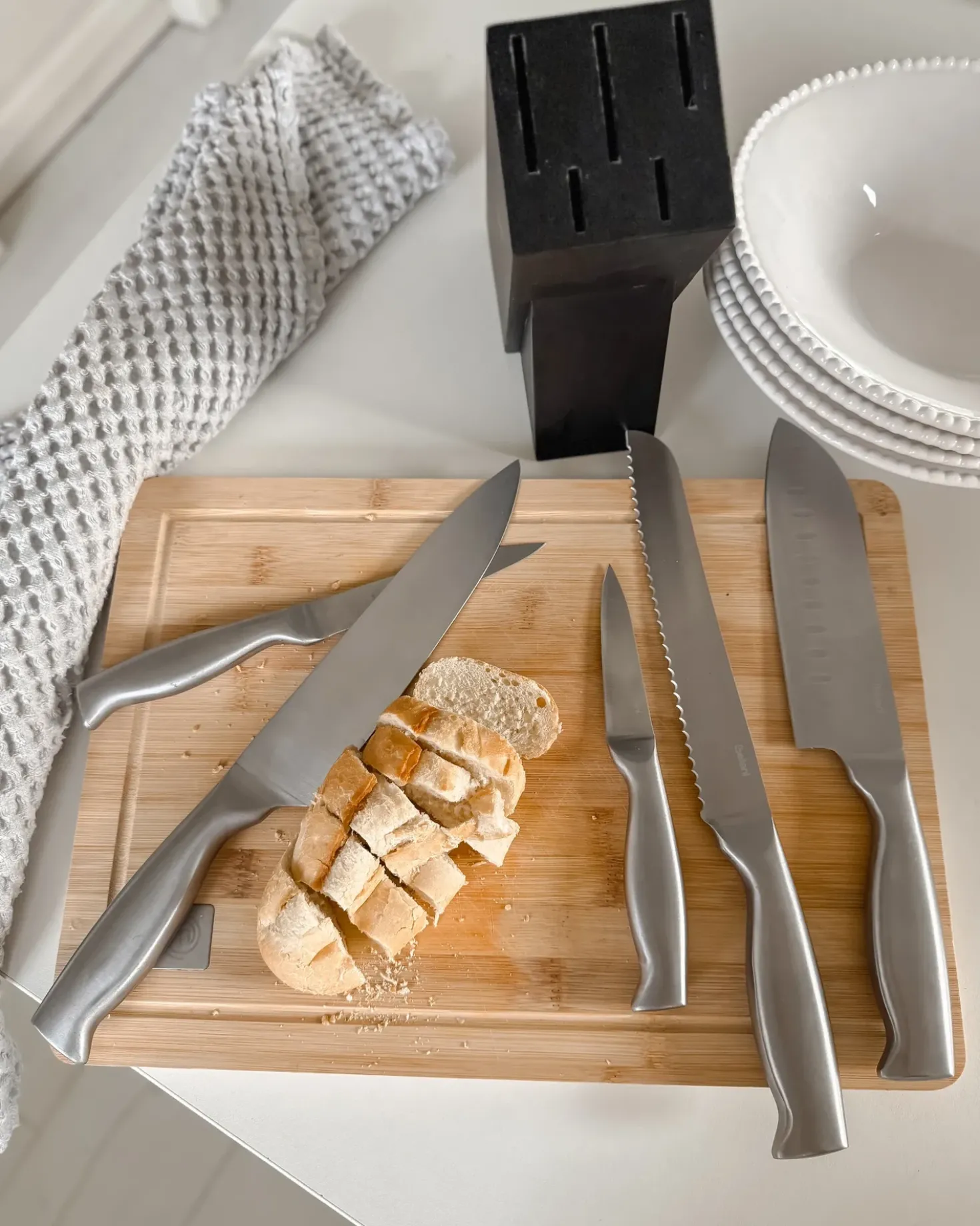 Set di 5 coltelli con ceppo MASHIKO Argento
