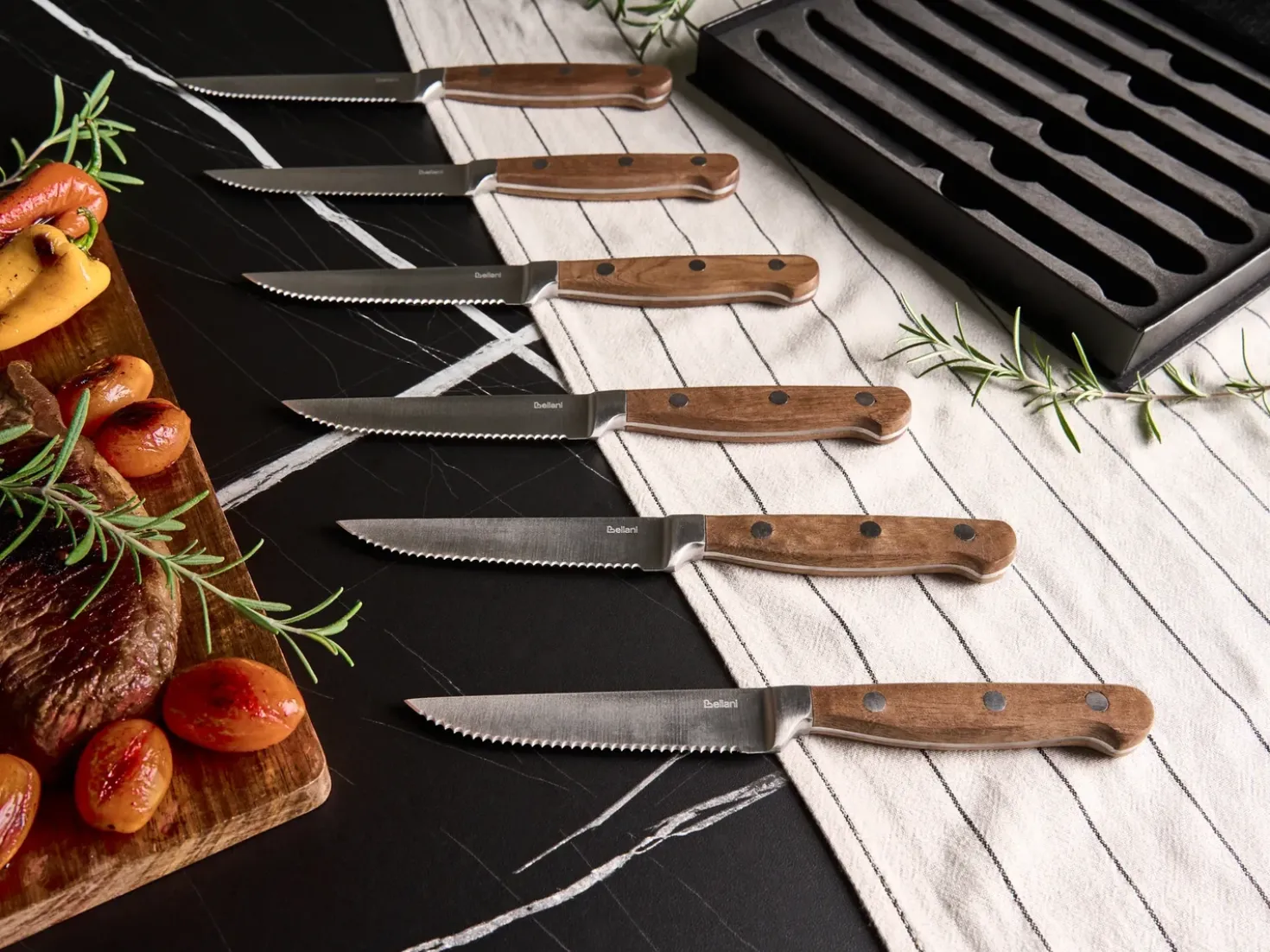 Set di 6 coltelli da bistecca NAGANO Marrone