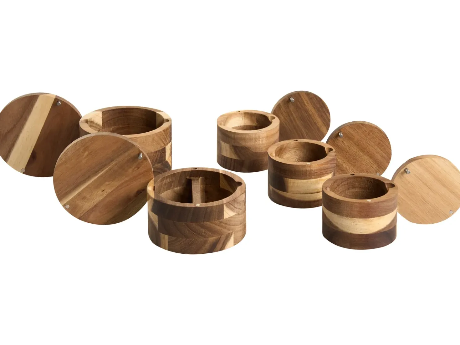 Set di 5 contenitori per spezie PATISSERIE Legno d'acacia Marrone