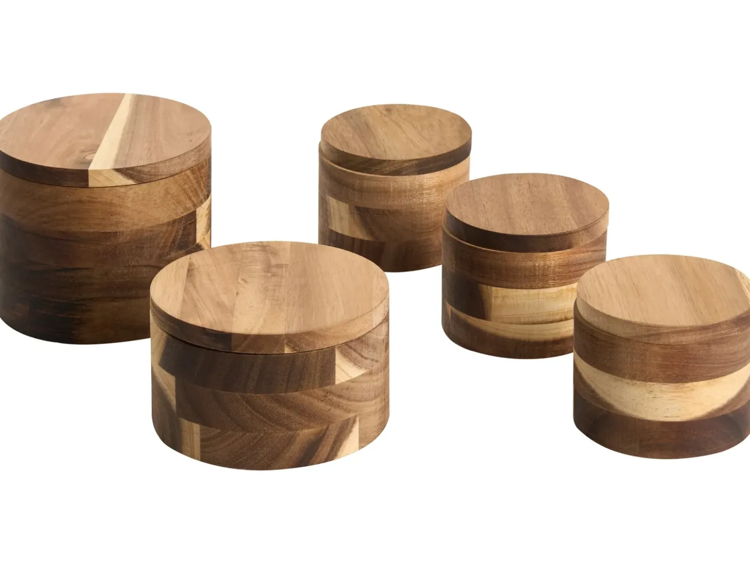 Set di 5 contenitori per spezie PATISSERIE Legno d'acacia Marrone