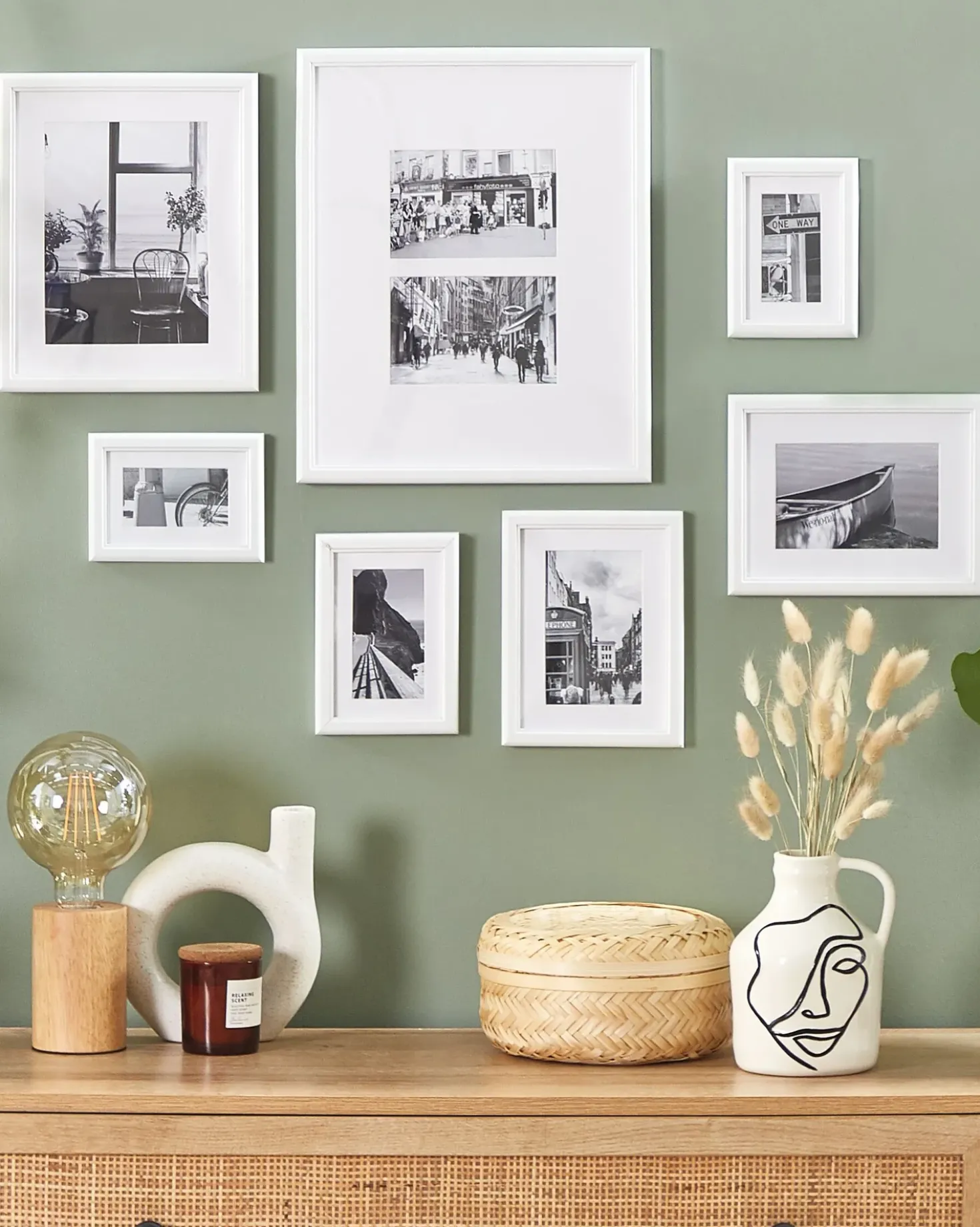 Set di 7 cornici per foto ZINARE Motivo urbano Bianco