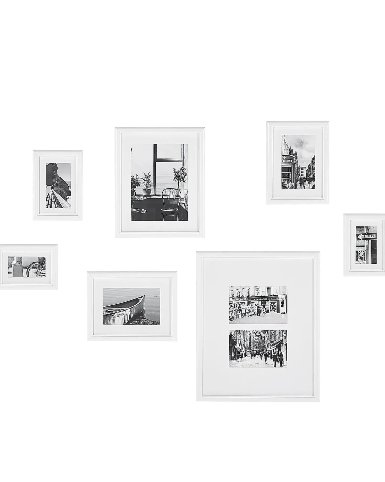 Set di 7 cornici per foto ZINARE Motivo urbano Bianco