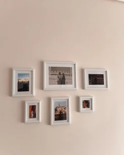 Set di 6 cornici per foto ZINARE Paesaggio Bianco