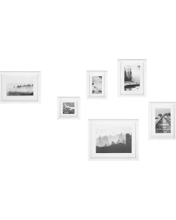 Set di 6 cornici per foto ZINARE Paesaggio Bianco