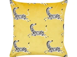 Set di 2 cuscini ACONITUM Velluto 45 x 45 cm Giallo Trama animale