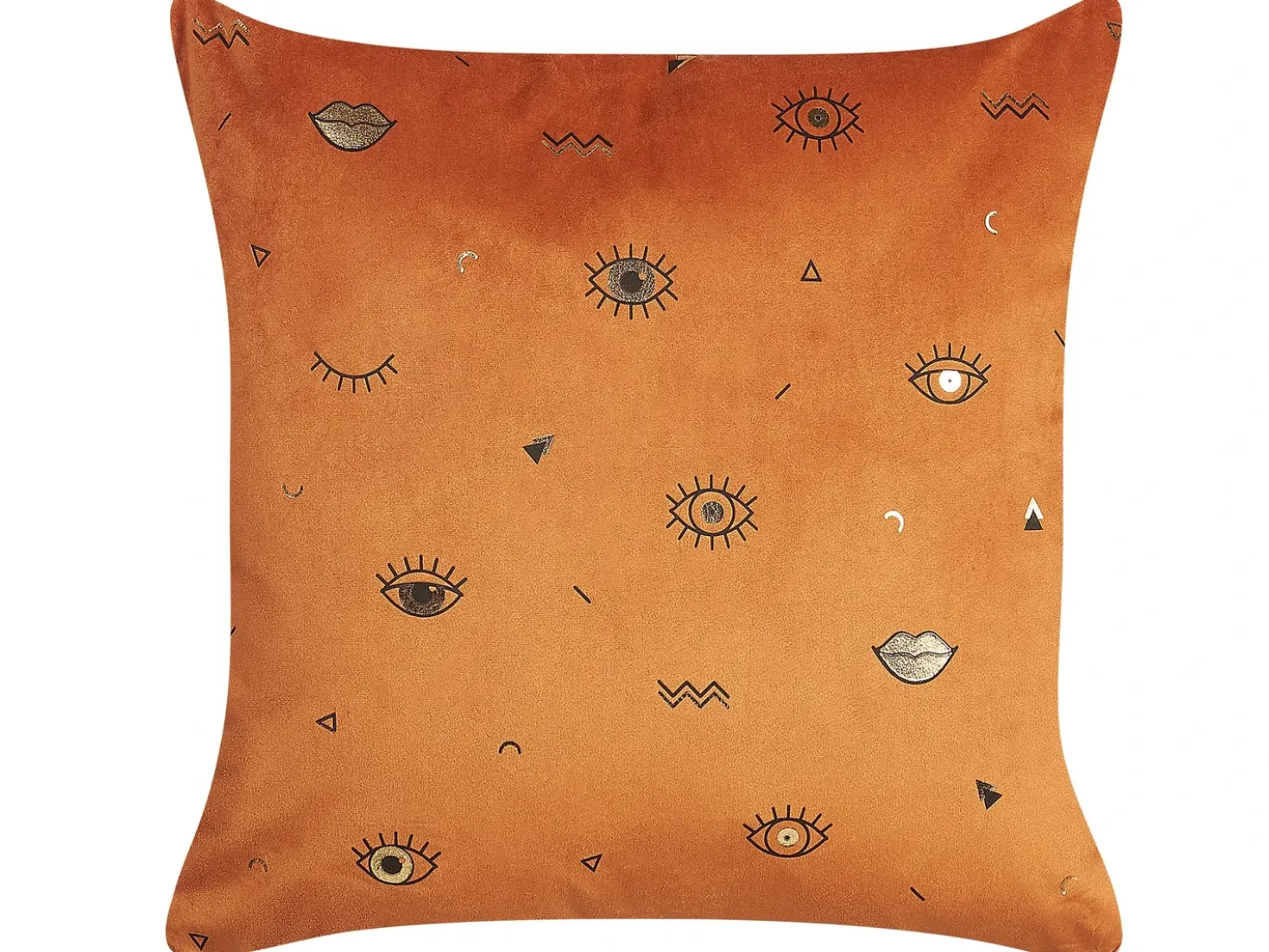 Set di 2 cuscini AEONIUM Velluto 45 x 45 cm Arancione Trama astratta