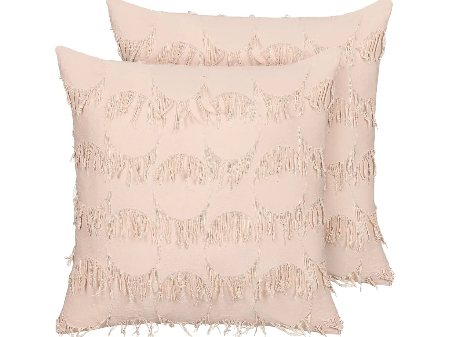 Set di 2 cuscini AGASTACHE 45 x 45 cm Rosa Trama geometrica