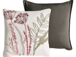 Set di 2 cuscini AGLAIA Cotone 45 x 45 cm Bianco Trama floreale