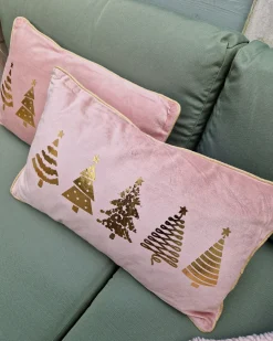 Set di 2 cuscini ALSOBIA Velluto 30 x 50 cm Rosa Modello natalizio