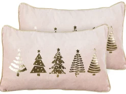 Set di 2 cuscini ALSOBIA Velluto 30 x 50 cm Rosa Modello natalizio