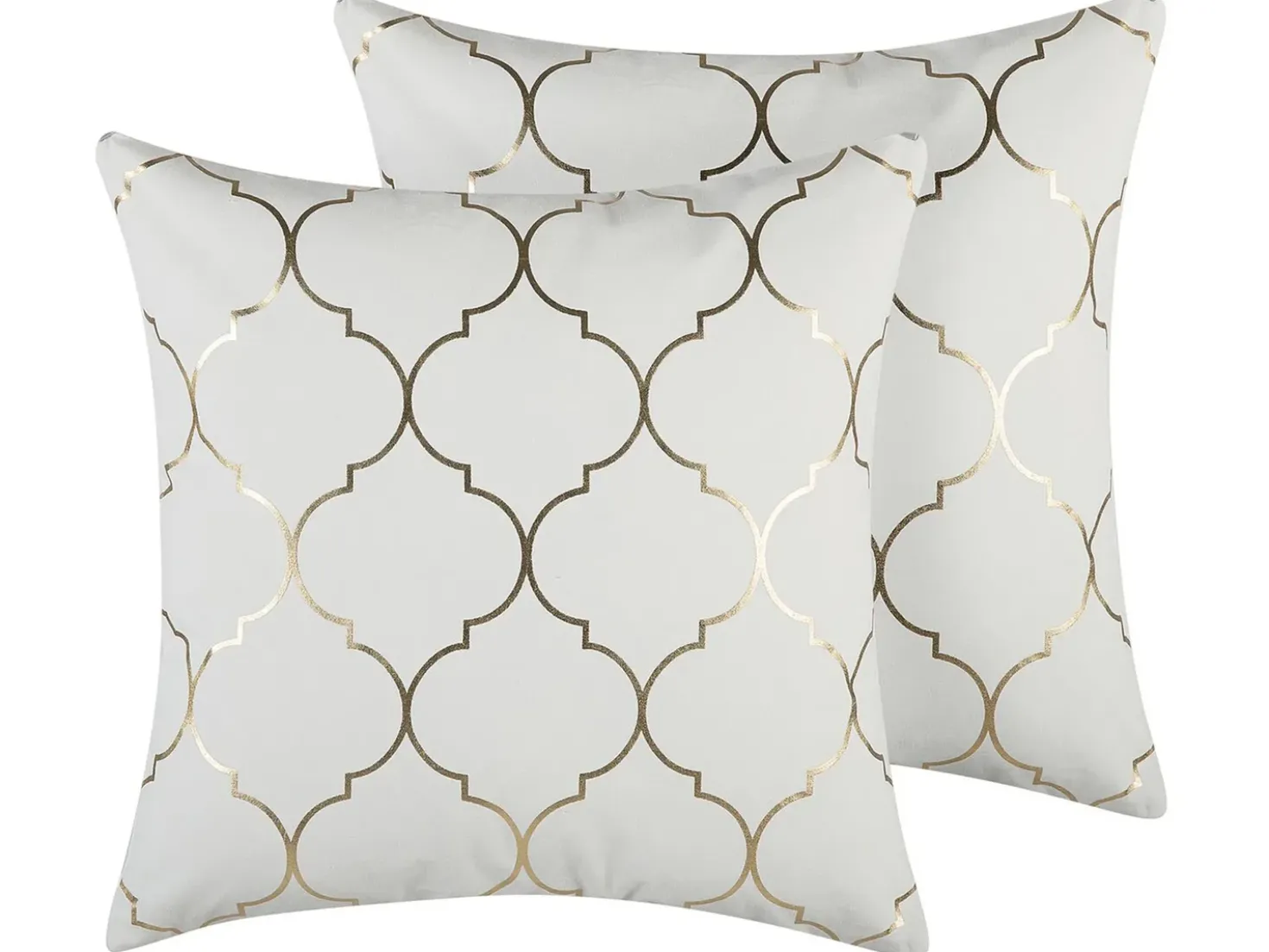 Set di 2 cuscini ALYSSUM Cotone 45 x 45 cm Bianco Trama Trellis