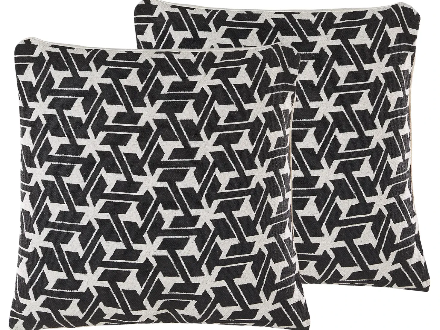 Set di 2 cuscini ANDIRIN Cotone 45 x 45 cm Nero Trama geometrica