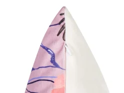 Set di 2 cuscini ANEMONES Velluto 45 x 45 cm Rosa pastello Trama floreale